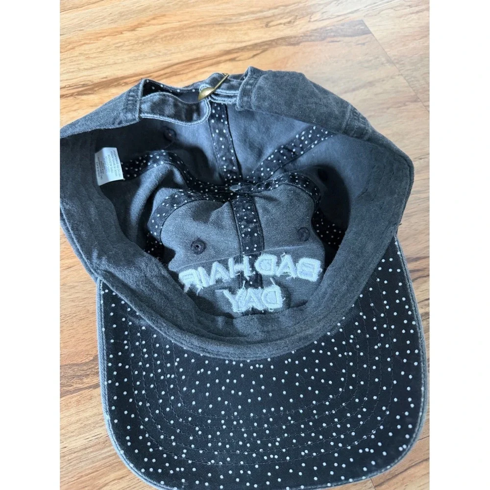 Bad Hair Day Embroidered Baseball Cap Washed Black Cotton Mom hat  Adjustable